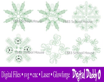 DIGITAL FILES DnD Christmas ornaments designs Artwork for CNC or laser fun
