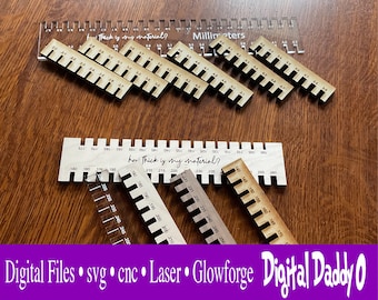 Kerf Tool Test Fit Guides for Laser Designs in 1/8” (3mm) or 1/4” (6mm) Acrylic & Wood - perfect kerf every time - Digital File