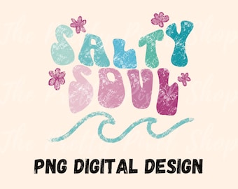 Summer Beach PNG | Salty Soul Digital File | Beachy Babe Download | Sublimation Ready to Download File