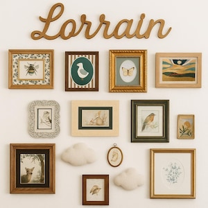 Nursery Photo Gallery Wall | Vintage Picture Frames | Gallery Wall Frame Set | Assorted Frame Bundle | Vintage Picture Frames | Nursery Wall