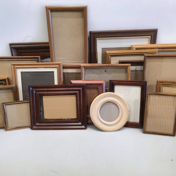 Wood Frames | Gallery Wall Frames | Vintage Gold Frames | Choose Your Quantity | Travel Photo Wall | Nursery Room Photo Wall | VTG Frames