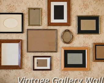 Assorted Vintage Gallery Wall Frames | Customizable, Thrifted Picture Bundle