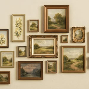 CottageCore Gallery Wall | Vintage Picture Frames | Gallery Wall Frame Set | Assorted Frame Bundle | Vintage Picture Frames | Cottage Core
