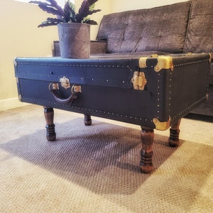 Trunk Vintage Military Foot Locker Storage Rustic Steamer Coffee Table Hope  Chest Blanket Bench Wood Bohemian Boho Chic Cottage Primitive