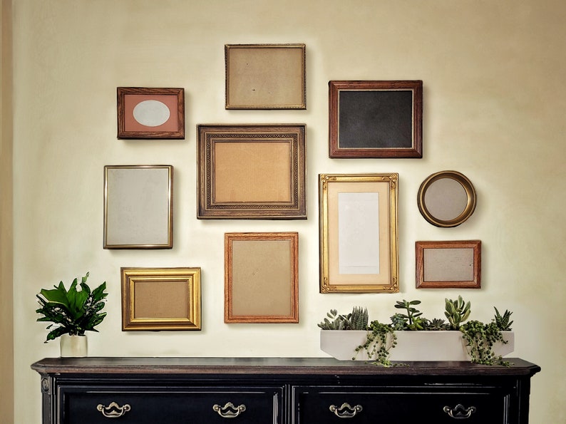 Gallery Wall Frames | 5 pack Wood and Gold