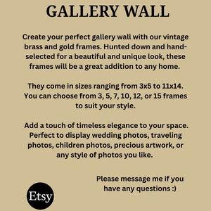 Wood Frames Gallery Wall Frames Vintage Gold Frames Choose Your Quantity Travel Photo Wall Nursery Room Photo Wall VTG Frames image 10