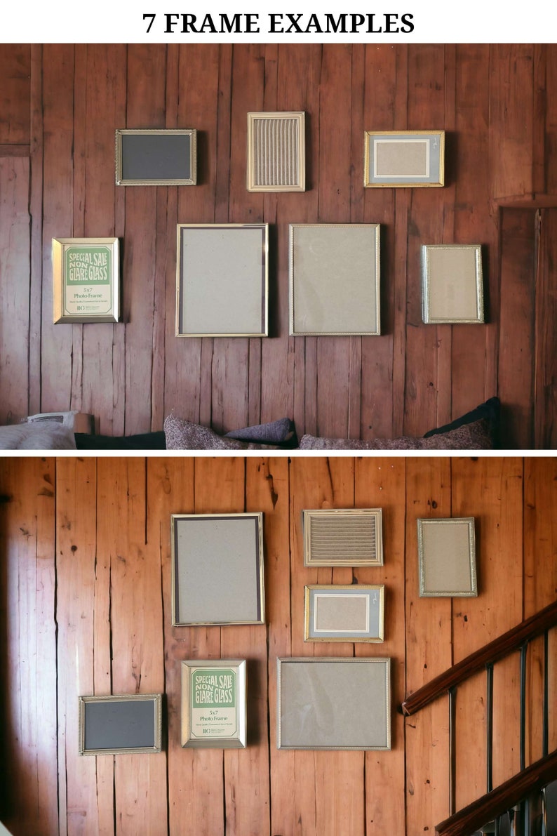 Wood Frames Gallery Wall Frames Vintage Gold Frames Choose Your Quantity Travel Photo Wall Nursery Room Photo Wall VTG Frames image 4