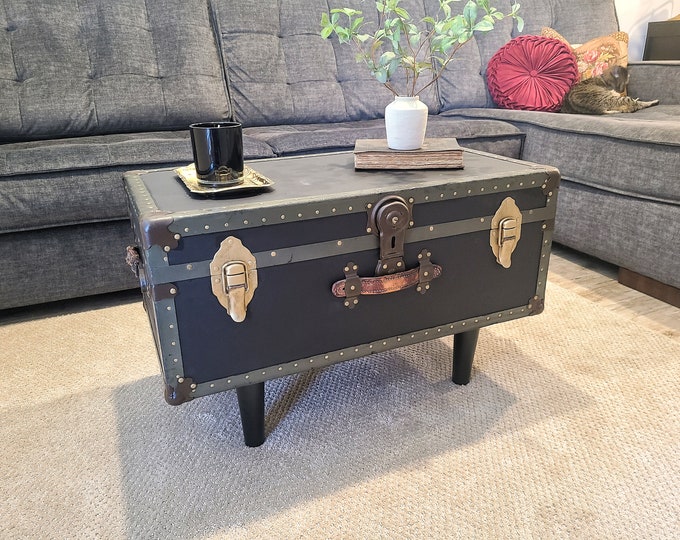 Vintage Suitcase Table Vintage Trunk Coffee Table Steamer Trunk Table
