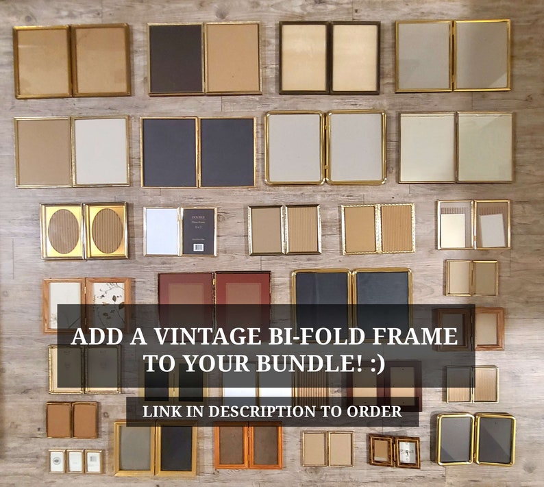 Wood Frames Gallery Wall Frames Vintage Gold Frames Choose Your Quantity Travel Photo Wall Nursery Room Photo Wall VTG Frames image 9