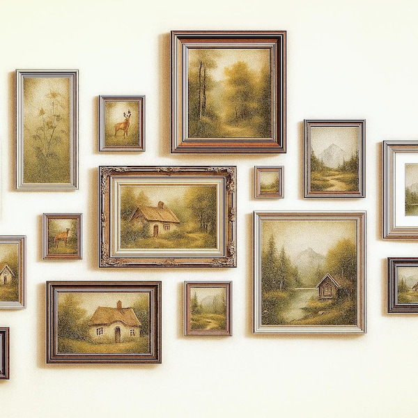 CottageCore Gallery Wall | Vintage Picture Frames | Gallery Wall Frame Set | Assorted Frame Bundle | Vintage Picture Frames | Cottage Core