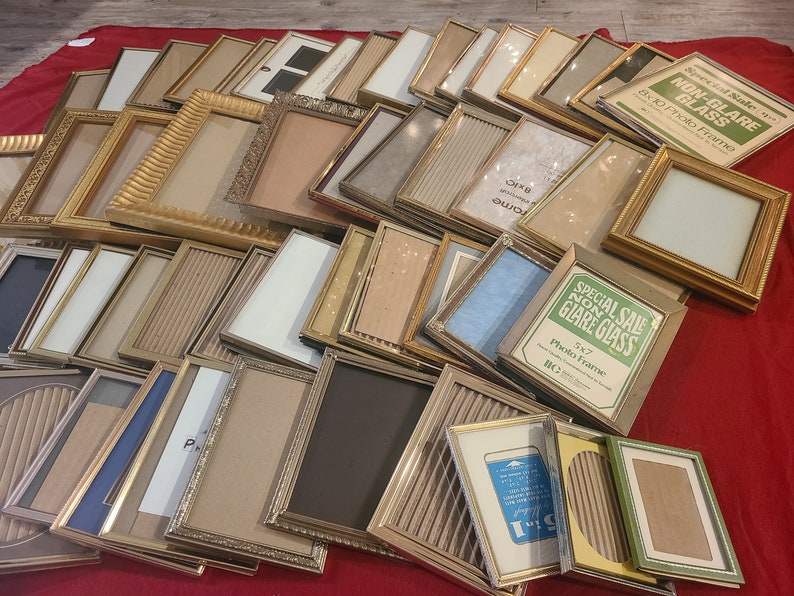 Assorted Frame Bundle Gallery Wall Frames Vintage Picture Frames Unique Picture Frames Gold Frames Wood Frames Boho Frames image 8