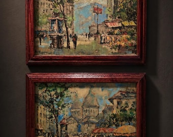 André Picot Painting | Parisan Street Scenes | Contemporary Art | Post-Impressionist Painting | Vintage Real Painting | Fine Art