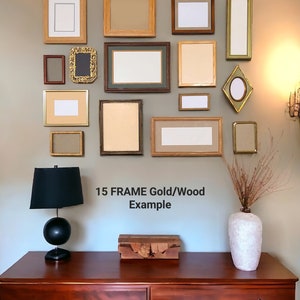 Wood Frames Gallery Wall Frames Vintage Gold Frames Choose Your Quantity Travel Photo Wall Nursery Room Photo Wall VTG Frames image 7