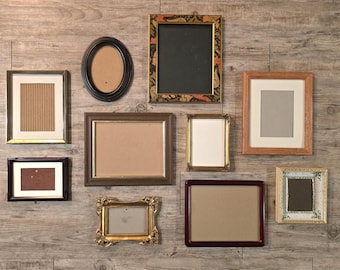 Gallery Wall Frames | Assorted Frame Bundle  | Vintage Picture Frames | Gold Frames | Wood Frames | Thrifted Frames | Second Hand frames