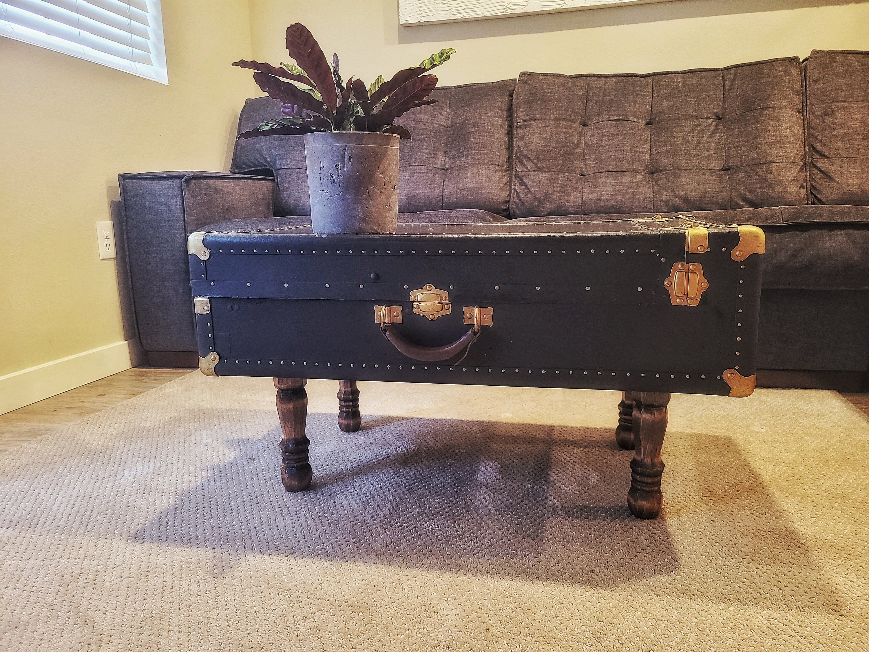 Vintage Trunk Coffee Table Steamer Trunk Table Vintage Etsy