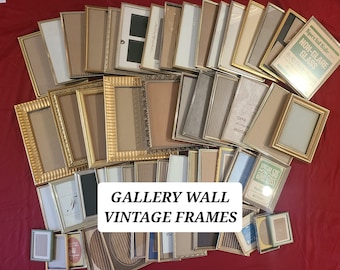 Gallery Wall Frames | Vintage Gold Frames | Choose Your Quantity | Wedding Photo Wall | Travel Photo Wall | Nursery Room Photo Wall | Frames