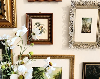 Vintage Gallery Wall Set with Frames, Curated Art Collection, Ready to Hang, Real Picture Frames, Frames + Art