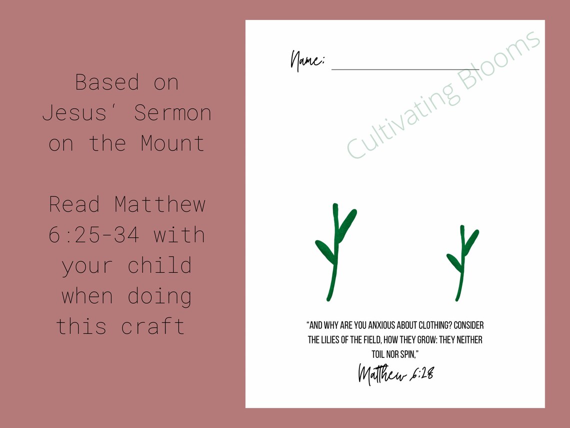Handprint Craft for Kids Jesus' Sermon on the Mount. - Etsy