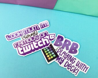 Twitch Streamer Vinyl Sticker, Streamer Sticker, Twitch Geschenk, Gamer Geschenk, Fast berühmt auf Twitch, Stream Deck Sticker, Lustige Sticker