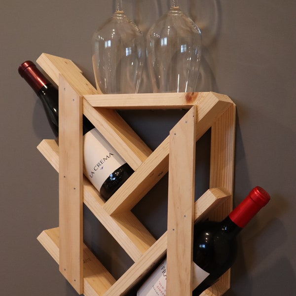 Rustic Floating Wine Rack