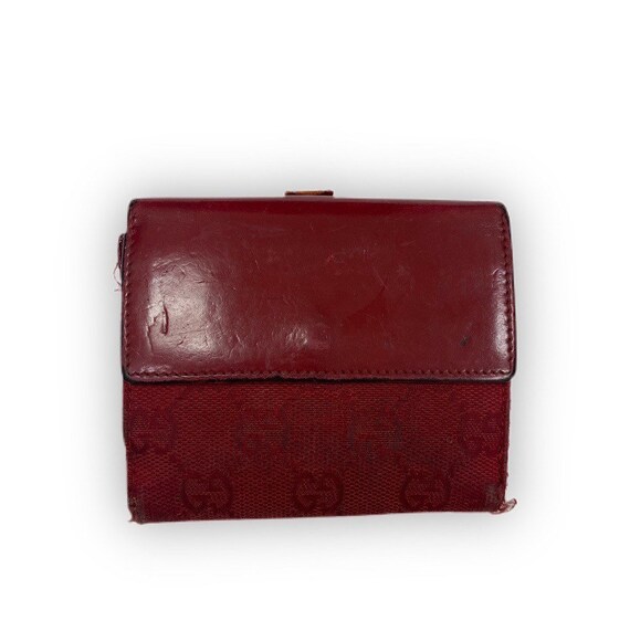 Autentica cartera monograma GG rojo vintage de Gucci Etsy Mexico