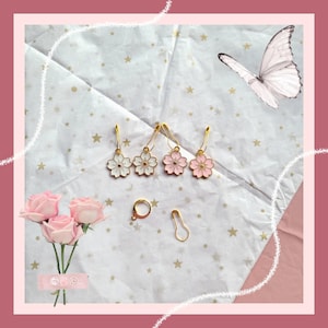 Superleuke Sakura-bloemsteekmarkeringen - voortgangsmeter - om te breien - haken - perfect als cadeau - handgemaakt - accessoire