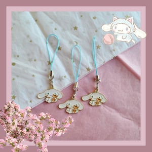 Cute Bunny Hugging a Teddy Bear Phone Charm - Handmade - Accessory - Keychain - Perfect as Gift
