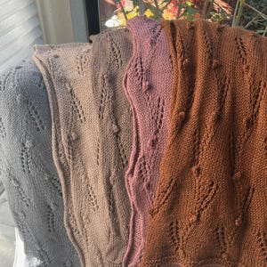 Elegant lace pattern hand knit shawl