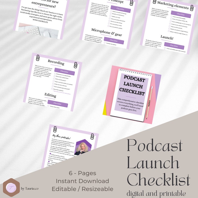 Complete Podcast Planner Checklist, Podcast, Podcast Plan, Podcast