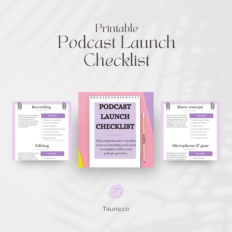 Complete Podcast Planner Checklist, Podcast, Podcast Plan, Podcast