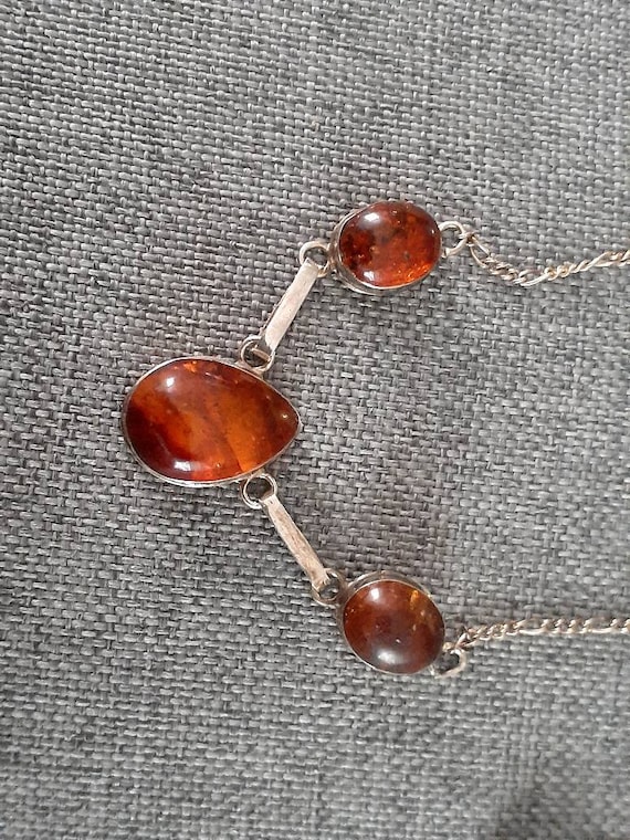 Genuine amber Sterling silver necklace, Bracelet … - image 8