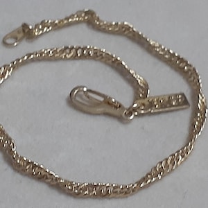 18Kイエローゴールドメッキツイストチェーンブレスレット7.5インチユニセックス