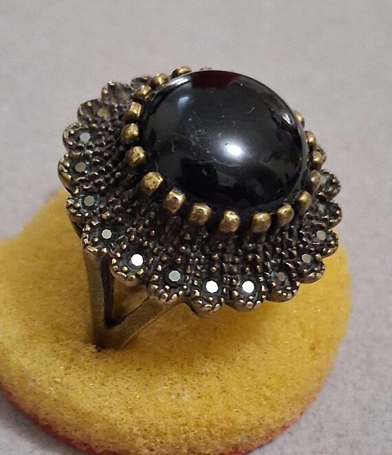 Premier Designs Imperial statement ring, black ag… - image 1
