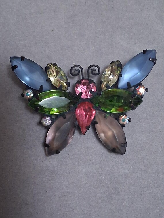 Regency? unsigned butterfly brooch, multi cut and… - image 7