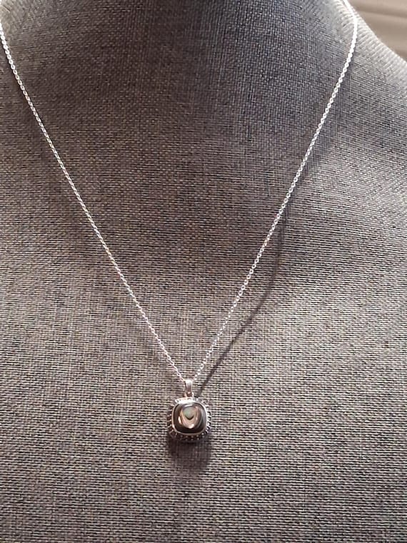 Sterling silver abalone shell square pendant with… - image 6