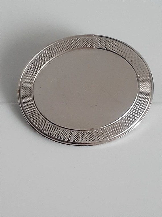 LA Mode Sterling silver reflective oval Brooch/pin