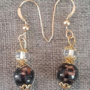 Murano Venetian glass gold plated Dangle/drop earrings