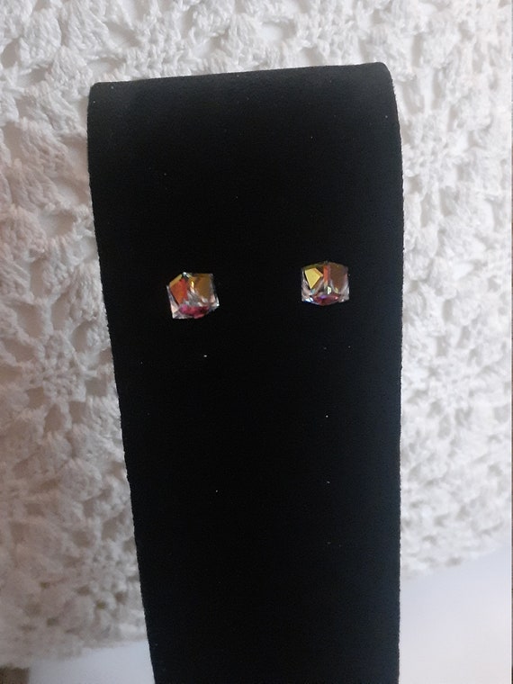 Beautiful glass rainbow colored earrings