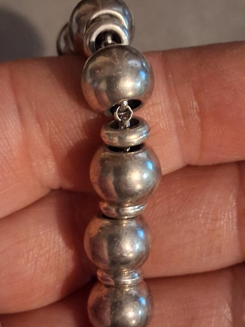UNOde50 silver plated on-off asymmetrical ball & link toggle bracelet 7.5" image 10