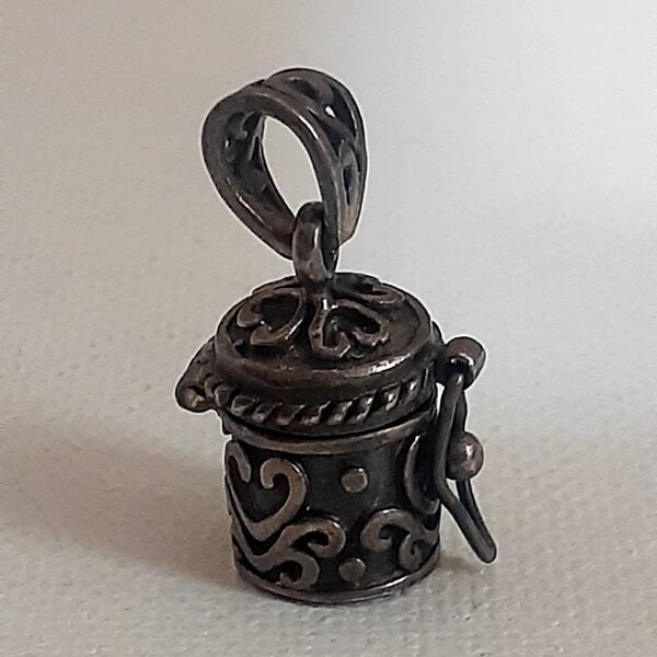 Sterling silver Prayer box pendant/charm