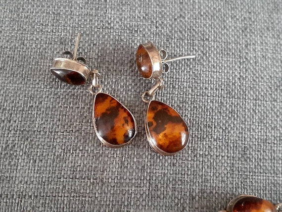 Genuine amber Sterling silver necklace, Bracelet … - image 7