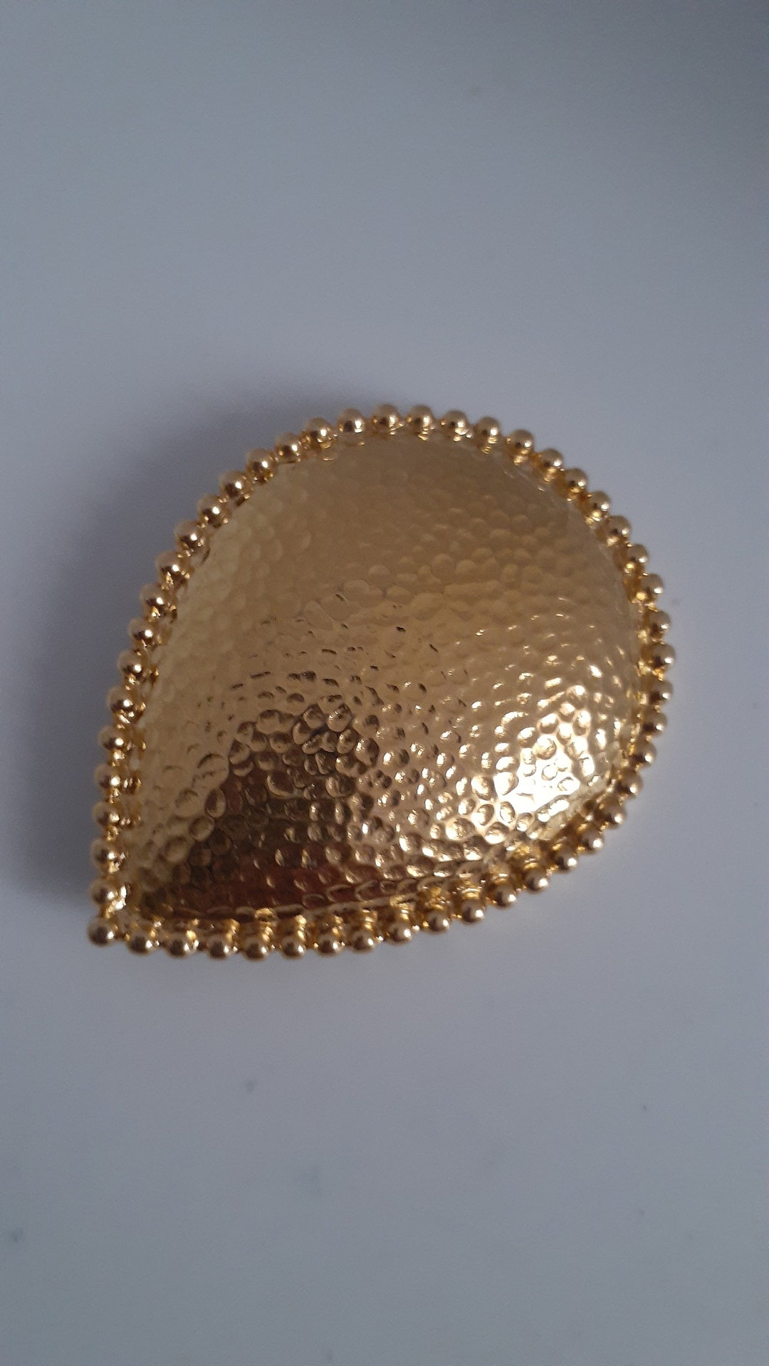 Monet Textured Gold Tone Teardrop Shape Brooch/pin - Etsy