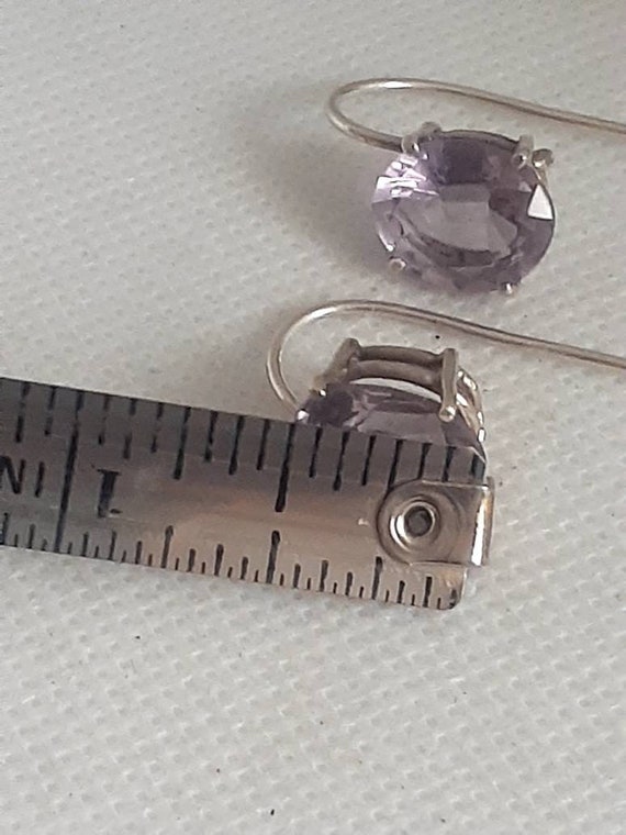 Sterling silver amethyst prong set wire Dangle/dr… - image 4