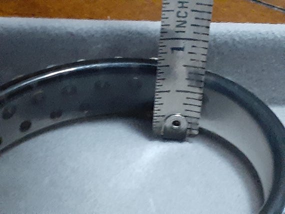 Lucite translucent cuff bracelet 3 rows Aurora bo… - image 3