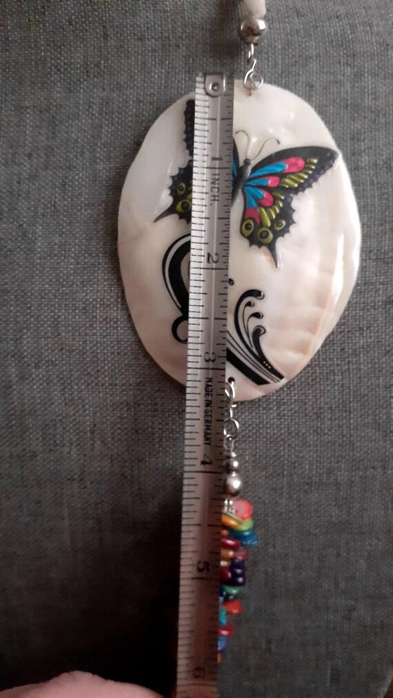 Multi strand puka shell multi color shell necklac… - image 3