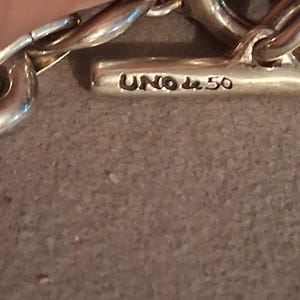 UNOde50 silver plated on-off asymmetrical ball & link toggle bracelet 7.5" image 2