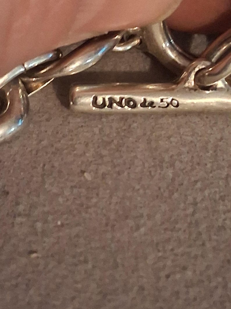 UNOde50 silver plated on-off asymmetrical ball & link toggle bracelet 7.5" image 2