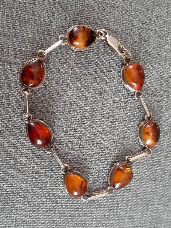 Genuine amber Sterling silver necklace, Bracelet … - image 6