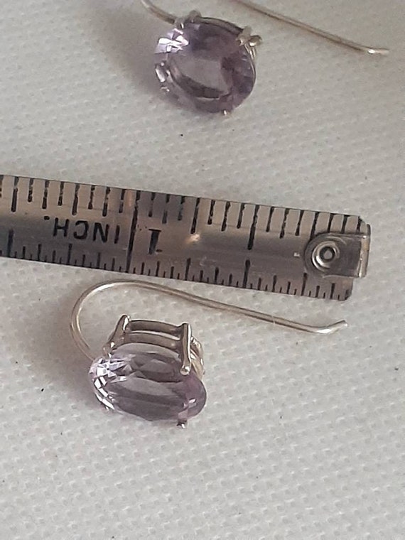 Sterling silver amethyst prong set wire Dangle/dr… - image 9