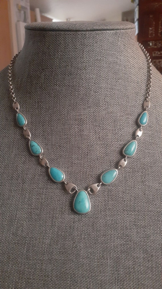 Whitney Kelly Sterling silver turquoise necklace. 